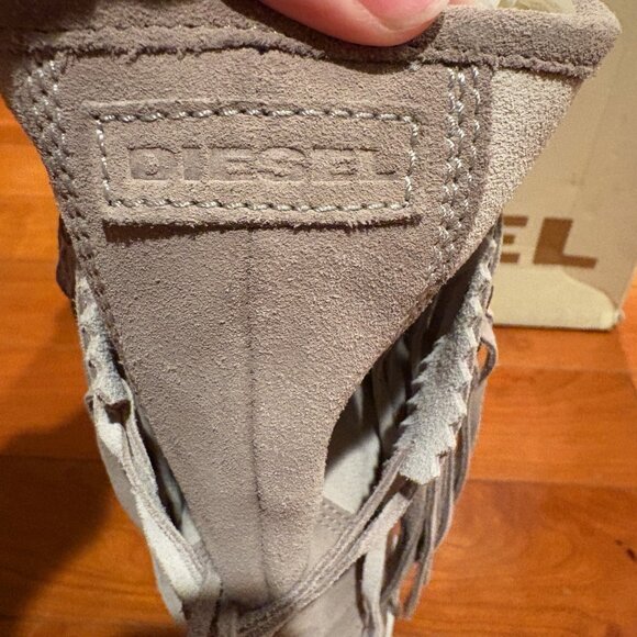 Diesel Bootfull Leather Fringe Faux Fur Lined Boot Women's 6.5 - Picture 7 of 9